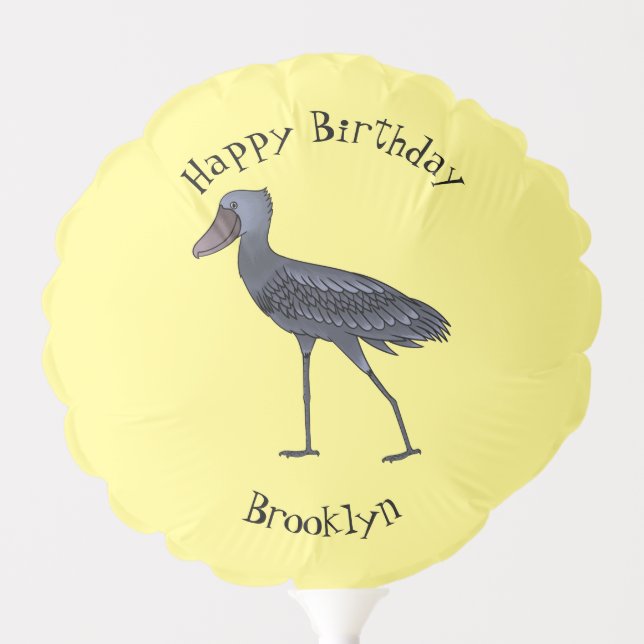 Shoebill bird cartoon illustration balloon (Front)