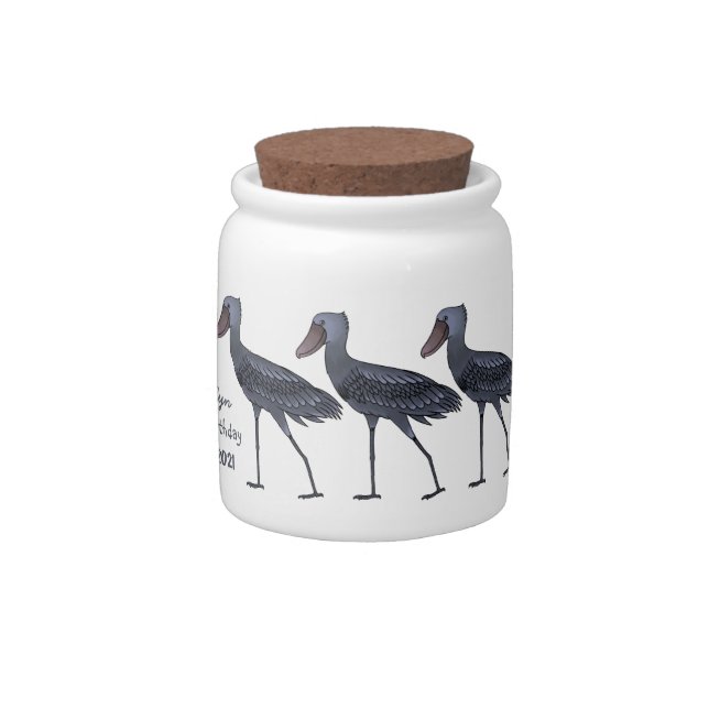 Shoebill bird cartoon illustration candy jar (Right)