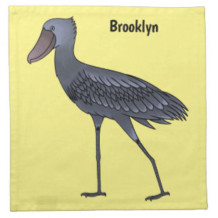 Shoebill bird cartoon illustration  cloth napkin