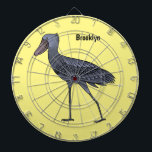 Shoebill bird cartoon illustration dart board<br><div class="desc">Shoebill bird cartoon illustration</div>
