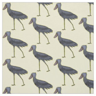 Shoebill bird cartoon illustration fabric