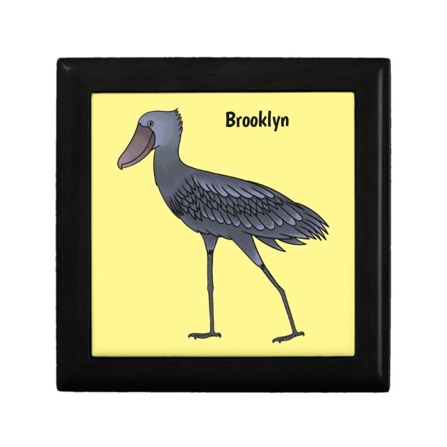 Shoebill bird cartoon illustration gift box (Front)