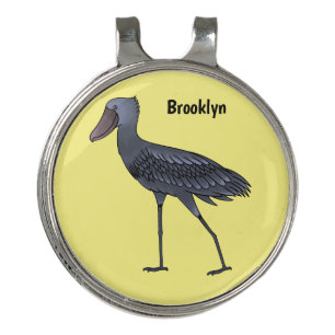 Shoebill bird cartoon illustration golf hat clip