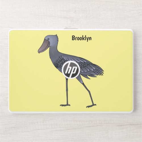 Shoebill bird cartoon illustration HP laptop skin