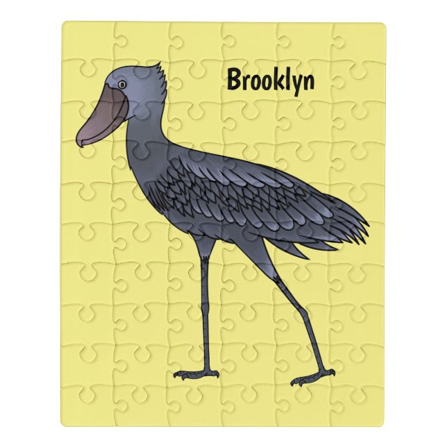 Shoebill bird cartoon illustration jigsaw puzzle (Puzzle Vertical)