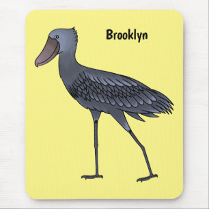 Shoebill bird cartoon illustration mouse pad