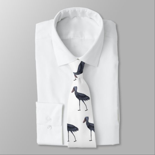 Shoebill bird cartoon illustration neck tie