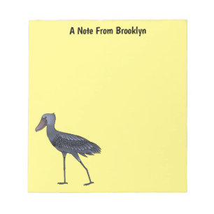 Shoebill bird cartoon illustration notepad