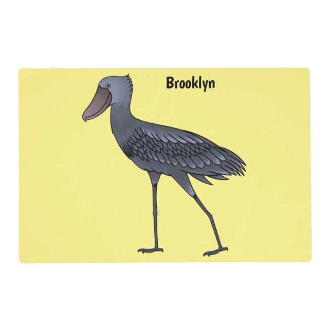 Shoebill bird cartoon illustration placemat (Front)