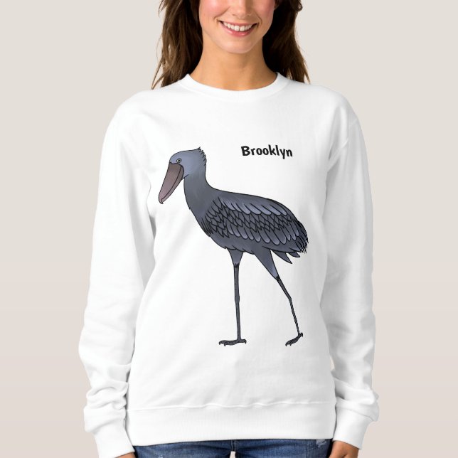 Shoebill bird cartoon illustration  sweatshirt (Front)