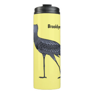 Shoebill bird cartoon illustration thermal tumbler