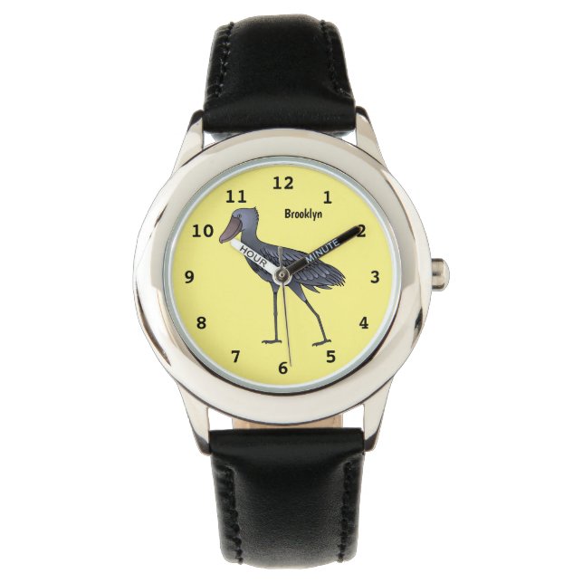 Shoebill bird cartoon illustration watch (Front)