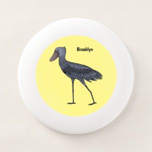 Shoebill bird cartoon illustration Wham-O frisbee