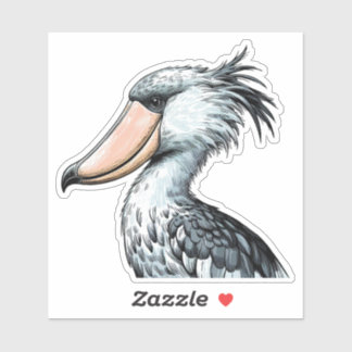 Shoebill bird Custom-Cut Vinyl Sticker