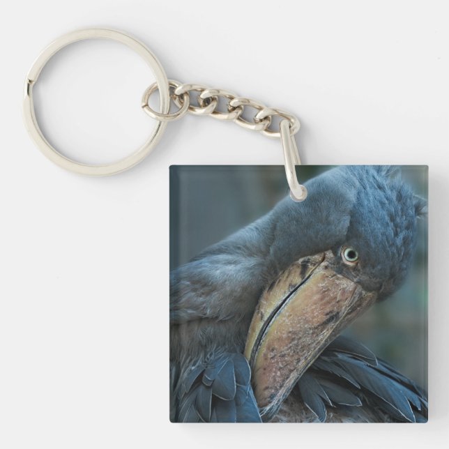 Shoebill Coaster Keychain (Front)