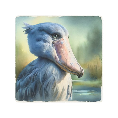 Shoebill in the Wetlands 2 _ Watercolor Metal Print