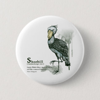 shoebill - ink pinback button