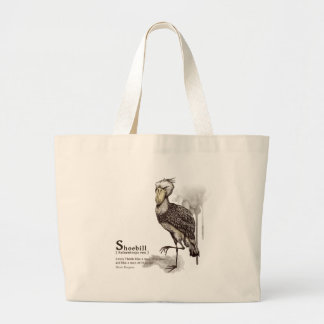 shoebill - mocha large tote bag