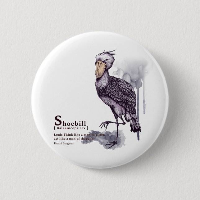shoebill - plum button (Front)