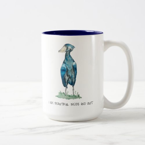 Shoebill Stork Affirmations Two_Tone Coffee Mug