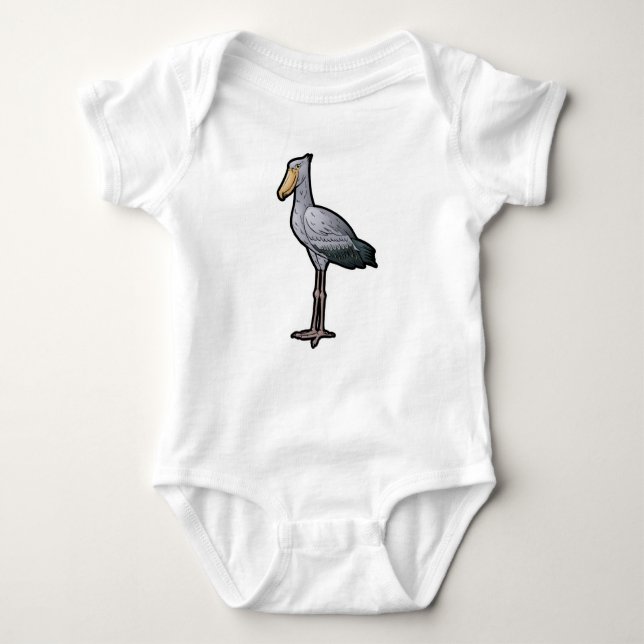 Shoebill Stork Baby Bodysuit (Front)