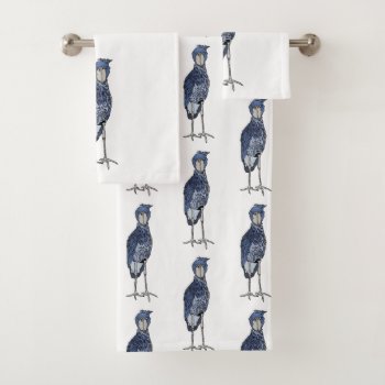 Shoebill Stork Bath Towel Set by PugWiggles at Zazzle
