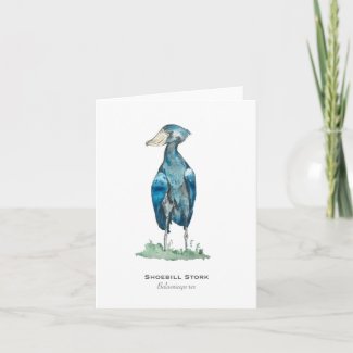 Shoebill Stork Folded Note Card