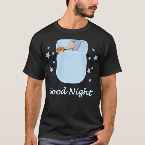 Shoebill Teddy Bear Good Night Pyjamas Bird love  T_Shirt