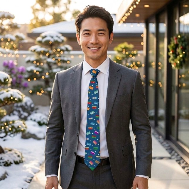 Shoebox Star Neck Tie - Blue (Creator Uploaded)