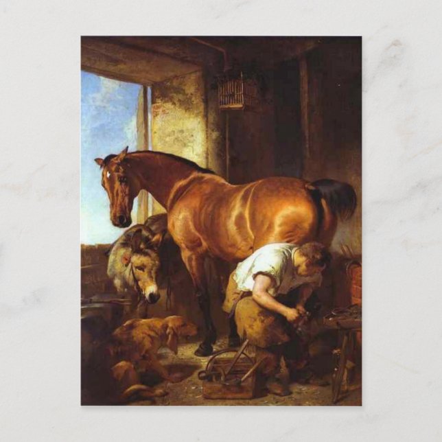 Shoeing by Edwin Henry Landseer Postcard (Front)