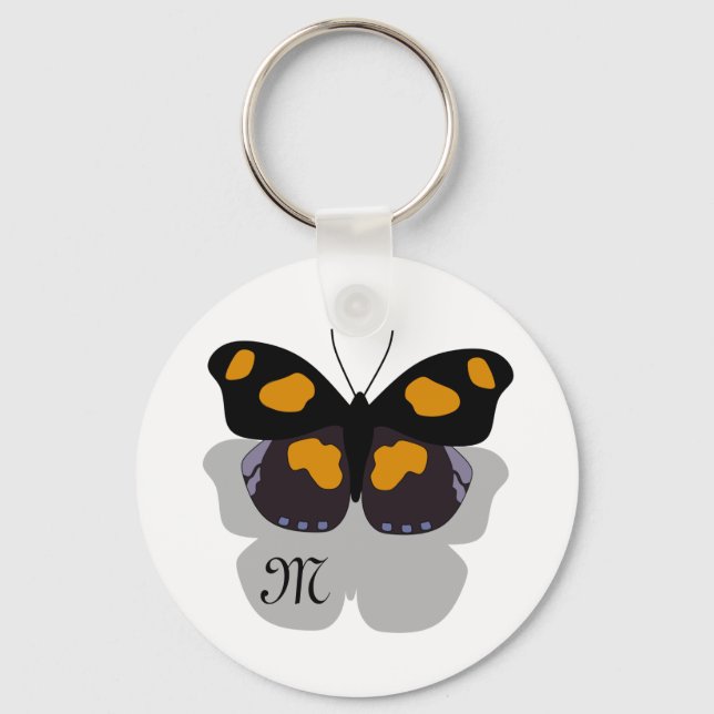 Shoemaker Butterfly Shadow Monogram Keychain (Front)
