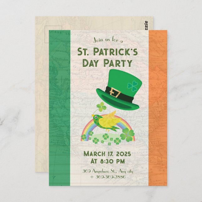 Shoemaker's Lucky Flight invitation Postcard (Front/Back)