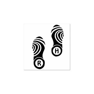 Shoeprint - Shoe Print Monogram Custom  Rubber Stamp