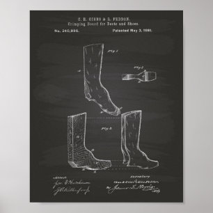 Shoes And Boots 1881 Patent Art Chalkboard Poster