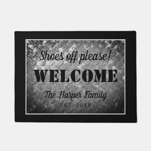 Shoes of please steel plate sign family welcome doormat