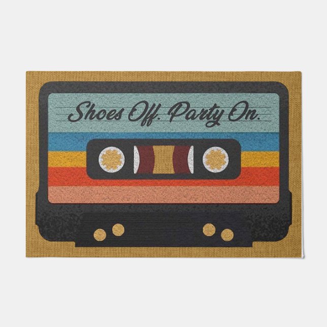 Shoes Off Party On Mat, Humor Quotes  Doormat (Front)