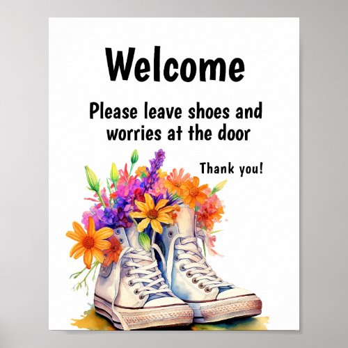 Shoes off vacation rental poster