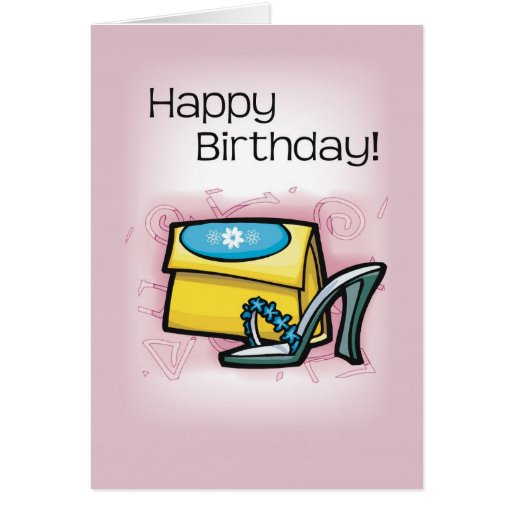 Shoes, Purse, Pink Birthday Card | Zazzle