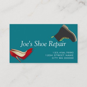 Shoes Repair Shop Business Card by ArtisticEye at Zazzle
