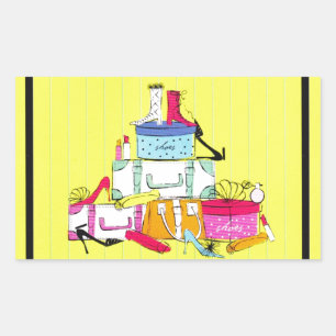 Shoes Shoes Shoes & Luggage Cute Colorful Design Rectangular Sticker