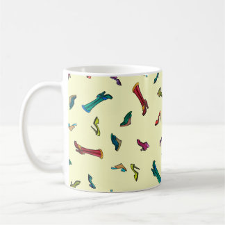 Shoes watercolor seamless pattern coffee mug