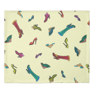 Shoes watercolor seamless pattern duvet cover