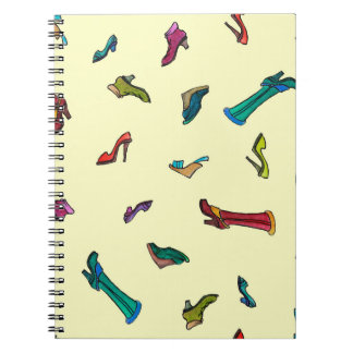 Shoes watercolor seamless pattern notebook