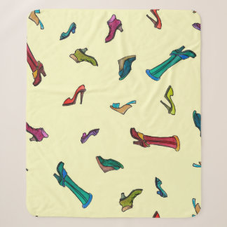 Shoes watercolor seamless pattern sherpa blanket