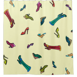 Shoes watercolor seamless pattern shower curtain