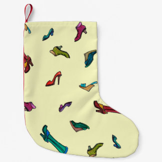 Shoes watercolor seamless pattern small christmas stocking