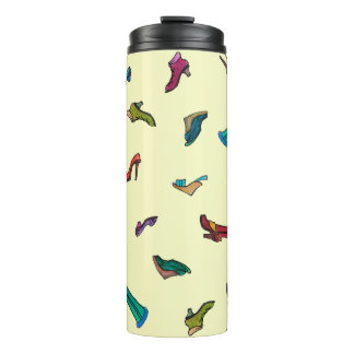 Shoes watercolor seamless pattern thermal tumbler