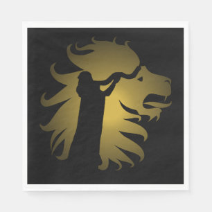 Shofar in the Lion of Judah in Gold Napkins