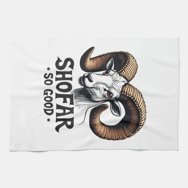 Shofar so good Jewish Goat Hanukkah Lovers  Kitchen Towel (Horizontal)