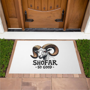 Shofar So Good Jewish Ram Hanukkah  Doormat